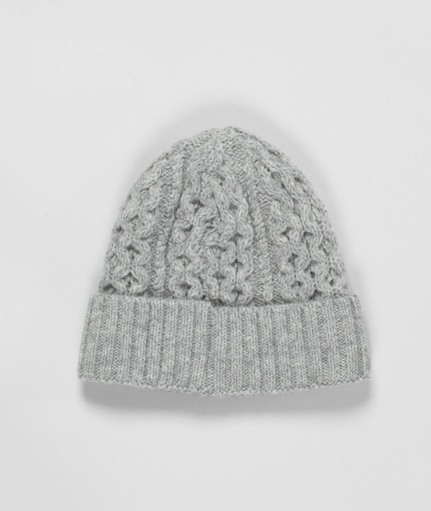 Gray Cable Knit Beanie