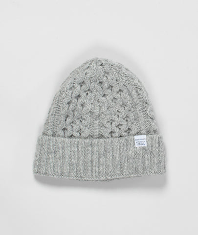 Gray Cable Knit Beanie